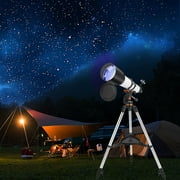 Telescopes, 90mm Aperture Telescope for Adults Astronomy, 700mm Refracting Telescope Fully Multi-Coated High Transmission Coatings with AZ Mount Tripod Phone Adapter Viewing Planets and Stars