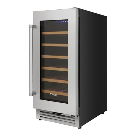 Thor Kitchen - 33 Bottle Built-in Dual Zone Wine and Beverage Cooler - Stainless Steel
