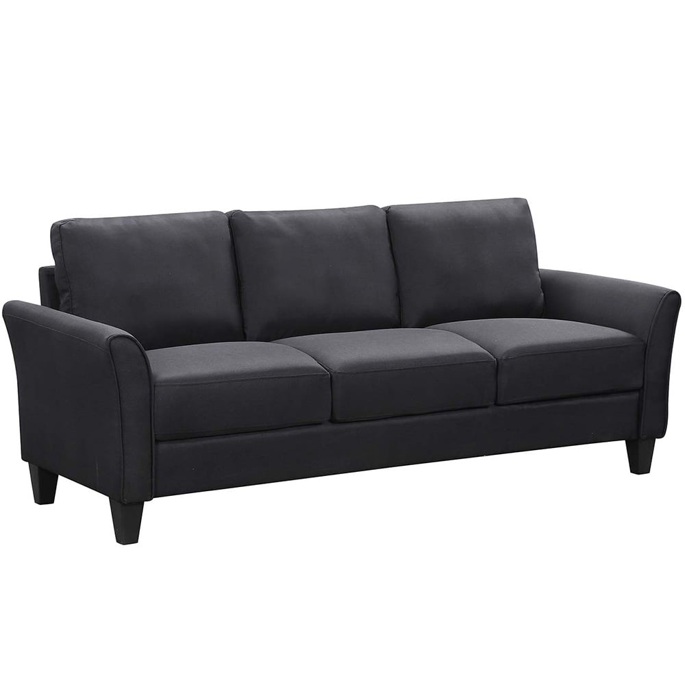 Kepooman Fabric Sofa Chair, Living Room Armrest Single Sofa, Recliner Sofa with Curled Handrails and Nail Head Trim, Brown Kepooman Fabric Sofa Chair, Living Room Armrest Single Sofa, Recliner Sofa with Curled Handrails and Nail Head Trim, Brown