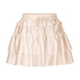 thumbnail image 4 of Mqqzkk Women's Boho Ruffle Mini Skirt Flowy Layered Mid Waist Skirts Cute Short Summer Skirts Drawstring Tiered Y2K Skirts, 4 of 6