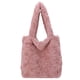 thumbnail image 1 of Bolso de mano para mujer bolso con asa superior esponjoso para otoño e invierno bolso de viaje sólido de felpa suave, 1 of 9