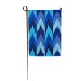 thumbnail image 1 of JSDART Aztec Ethnic Blue Striped Pattern Boho Geometric Abstract Waves Garden Flag Decorative Flag House Banner 12x18 inch, 1 of 1