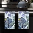 thumbnail image 2 of Eveokoki Elegant Floral Kitchen Dish Towel Set of 2, Floral Ultra Absorbent Hand Drying Baking Cooking Cloth, Spring Seasonal Decor Home Decorations 16 x 24 Inch, 2 of 5