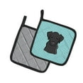 thumbnail image 2 of Checkerboard Blue Black Labrador Pair of Pot Holders, 2 of 3