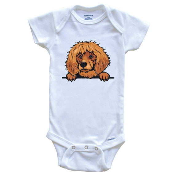 Poodle Dog Breed Cute Baby Bodysuit v3, 0-3 months white