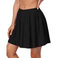 thumbnail image 2 of Firpearl Women's Swim Skirt High Waisted Bikini Bottoms Athletic Modest Swimsuit Bottom with Brief, 2 of 6