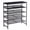 Black, variant on 5-Tier Adjustable Shoe Rack Antique Wood Mesh Metal Shelves Wooden Top for Entryway