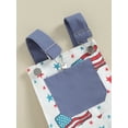 thumbnail image 5 of 4th of July Toddler Baby Girl Boy One Piece Outfit American Flag Overalls Romper Sleeveless Suspender Shorts Jumpsuit with Pocket, 5 of 7