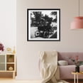 thumbnail image 3 of Historic Framed Print, [Unidentified boy driving an early automobile; woman seated alongside him], 17-7/8" x 21-7/8", 3 of 9