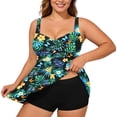 thumbnail image 1 of Riforla Swimsuits for Women Plus Size Tankini Swim Top with Supportive Underwire Adjustable Straps Print or Solid Color Swimming Suits for Women Blue2 L, 1 of 4