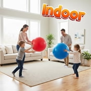 PlayBolt Jumbo 18-Inch Knobby Playground Balls – 2 Pack (Red & Blue) Giant Inflatable Rubber Kickballs with Hand Pump for Kids & Toddlers – Indoor & Outdoor Play