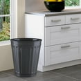 thumbnail image 3 of nu steel Metal Black Rust Resistant Small Trash Can Wastebasket, Garbage Container Bin for Bathrooms, Powder Rooms, Kitchens, Home OfficesPatterned Resin, 3 of 4