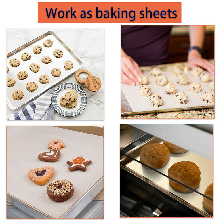 esafio 10 Pack Reusable Baking Sheet Liners, 16x24in, 12x16in Nonstick  Teflon Baking Sheet Available, Teflon Heat Press Sheets, Cookie Sheet  Liners for Baking & Heat Transfer, Washable & Eco-friendly 