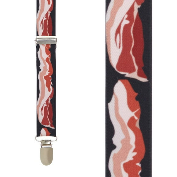 SuspenderStore Bacon Suspenders - 1-Inch Wide Elastic - Clip - 2 Sizes