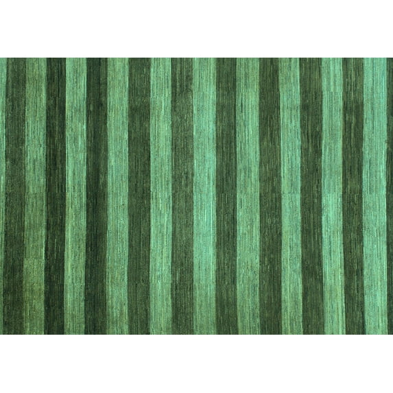 Ahgly Company Machine Washable Indoor Rectangle Abstract Turquoise Blue Modern Area Rugs, 5' x 7'
