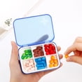 thumbnail image 2 of EeaseCA 2pcs Multifunction Pill Storage Box 6 Compartments Pill Organizer Portable Medicine Case (Blue), 2 of 7