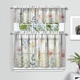 thumbnail image 2 of Watercolor Plants and Flowers1(1) Kitchen Curtain Valance 3 Piece Home Curtains and Valance Set Curtain Sink Window Decor Window Treatment Tier 27.5x36 Length, 2 of 6