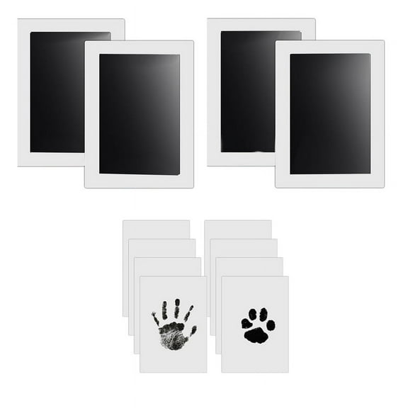 Print Kit for Dog Cats, 4 Inkless Pads, 8 Imprint Cards, Nose Stamp Pad Dogs, Touch Footprint