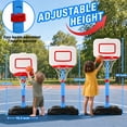thumbnail image 2 of QIAHO Toddler Basketball Hoop, Adjustable Height Indoor Outdoor Mini Basketball Goal with 2 Balls & Pump, Poolside Backyard Sports Toy Gift for Boys Girls Ages 3-5, 2 of 10