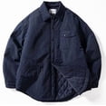 thumbnail image 2 of Chaqueta acolchada de algodón para hombre, resistente al viento, impermeable, cálida, holgada, informal, de invierno, gris, negro y azul marino., 2 of 4