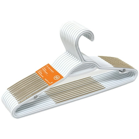 NeatFreak 02225X10C01275787BC012 Nonslip Slim W Clothes Hangers, 10-Pack (White with Cool Gray)