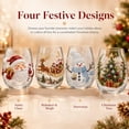 thumbnail image 6 of 3D Christmas Glass Art Cup, Santa Snowman Reindeer Tree Drinking Glasses, Christmas Stemless Wine Glasses, 3D Drinking Glass Cup for Coffee Cocktails Whiskey Soda, Unique Christmas Gift(B), 6 of 7
