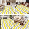 thumbnail image 5 of 5'x8' Area Rugs, Yellow Grey White Indoor Outdoor Area Rug for Living Room Bedroom, Abstract Geometric Ocean Wave Stripe Washable Bathroom Rugs Kitchen Floor Carpet Mats Home Decor Aesthetic, 5 of 8
