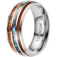 thumbnail image 3 of Anillos de titanio de 0.315 in con diseño de dragón celta y incrustaciones de fibra de carbono e incrustaciones de circonita, acabado pulido, ajuste cómodo para hombres y mujeres, 3 of 5
