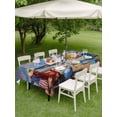 thumbnail image 4 of Outdoor Tablecloth with Umbrella Hole for Patio/Picnic/Party/Camping, Coastal Indenpendence Day Waterproof Table Cloth Rectangle Table Cover Washable, Beach Lighthouse Blue Sky (54"x 80"), 4 of 8