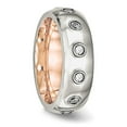 thumbnail image 4 of Chisel Stainless Steel Polished Rose IP-plated Inside with CZ Half Round 7mm Band, 4 of 7