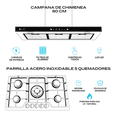 thumbnail image 2 of FLINE | Combo parrilla de gas y campana extractora 80 cm | Pared Tipo T | gris |LU5HA80, 2 of 5