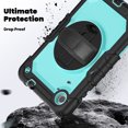 thumbnail image 3 of Case for Lenovo Tab M8 (HD/FHD/Smart) 2019/2021 3rd/2nd Gen with Screen Protector, 360 Degree Rotating Kickstand Hand Strap Heavy Duty Shockproof Cover with Shoulder Strap, Sky Blue PC, 3 of 7