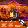 66ft Orange Halloween Lights Outdoor, 640 LED Icicle Lights for Outside