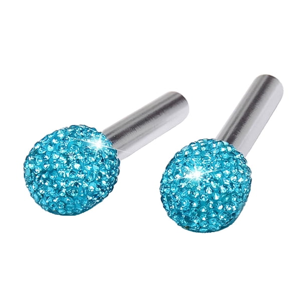 2 Unids / Pack Universal Bling Cerradura de Puerta de Coche Tirador de Perno Cubierta de Imitación Accesorios de Decoración Fácil Instalació Azul