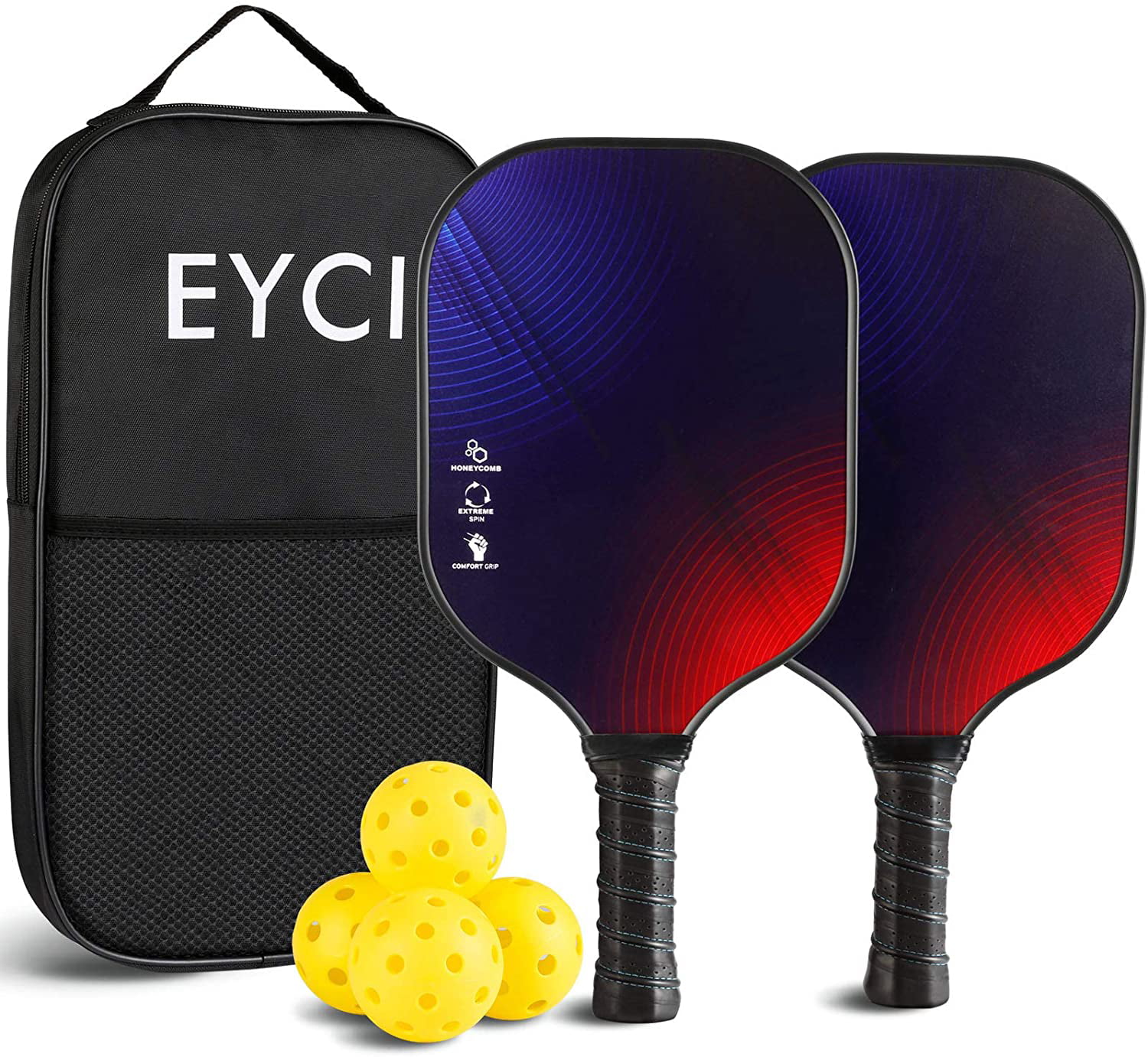 Portable Carbon Fiber Pickleball Paddle Polymer Honeycomb Composite Racquet 