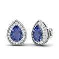 thumbnail image 4 of 7x5mm Pear Shape Tanzanite 925 Sterling Silver Solitaire Mother's Day Gift Women Stud Earring, 4 of 4