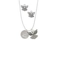 thumbnail image 2 of Delight Jewelry Stainless Steel In all things Give Thanks Disc - Silver tone Guardian Angel Charm Necklace and Stud Earrings, 2 of 4