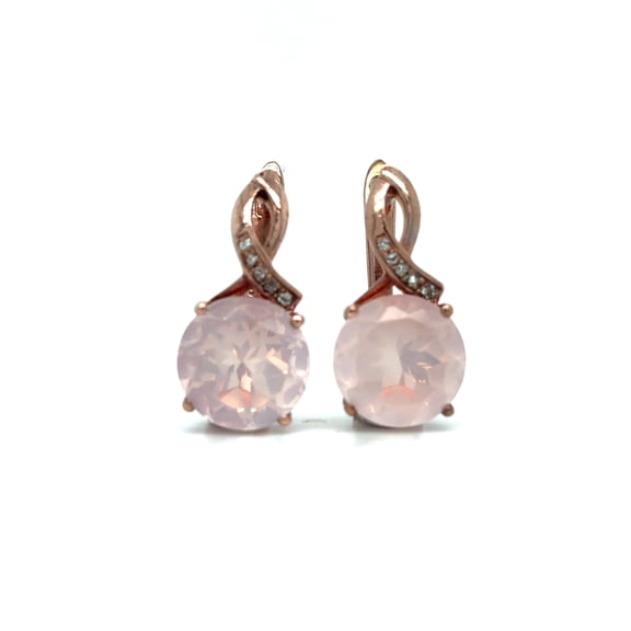Genuine Rose Quartz Earrings for Women Birthstone Jewelry 6.18 Carats Love Gifts for Her
