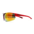 thumbnail image 3 of Mens Xloop 80s Color Mirror Half Rim Sport Plastic Sunglasses Red Orange Mirror, 3 of 4