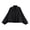 Black, variant on Faux Suede Cropped Jacket for Women, Turn-Down Collar Wide Sleeve, Elastic Hem Relaxed Fit Casual Outerwear, 1 Piece, S-L