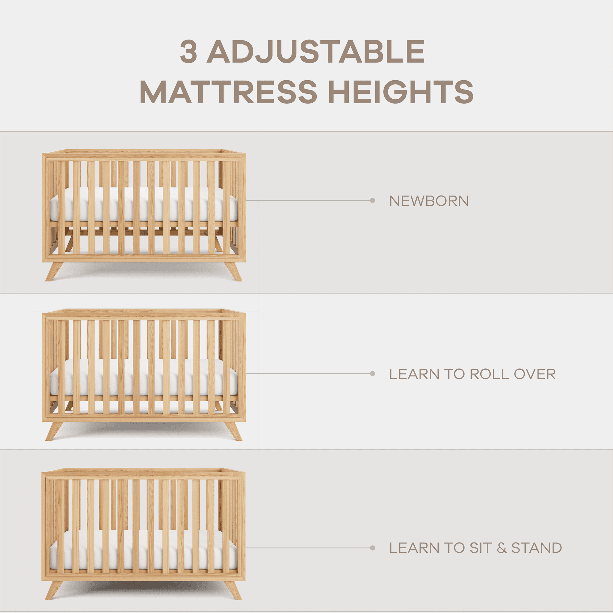 Comfy Cubs Crib Conversion Kit for Toddlers – Toddler Bed Guard Rail for Ages 15 Months+, Wood