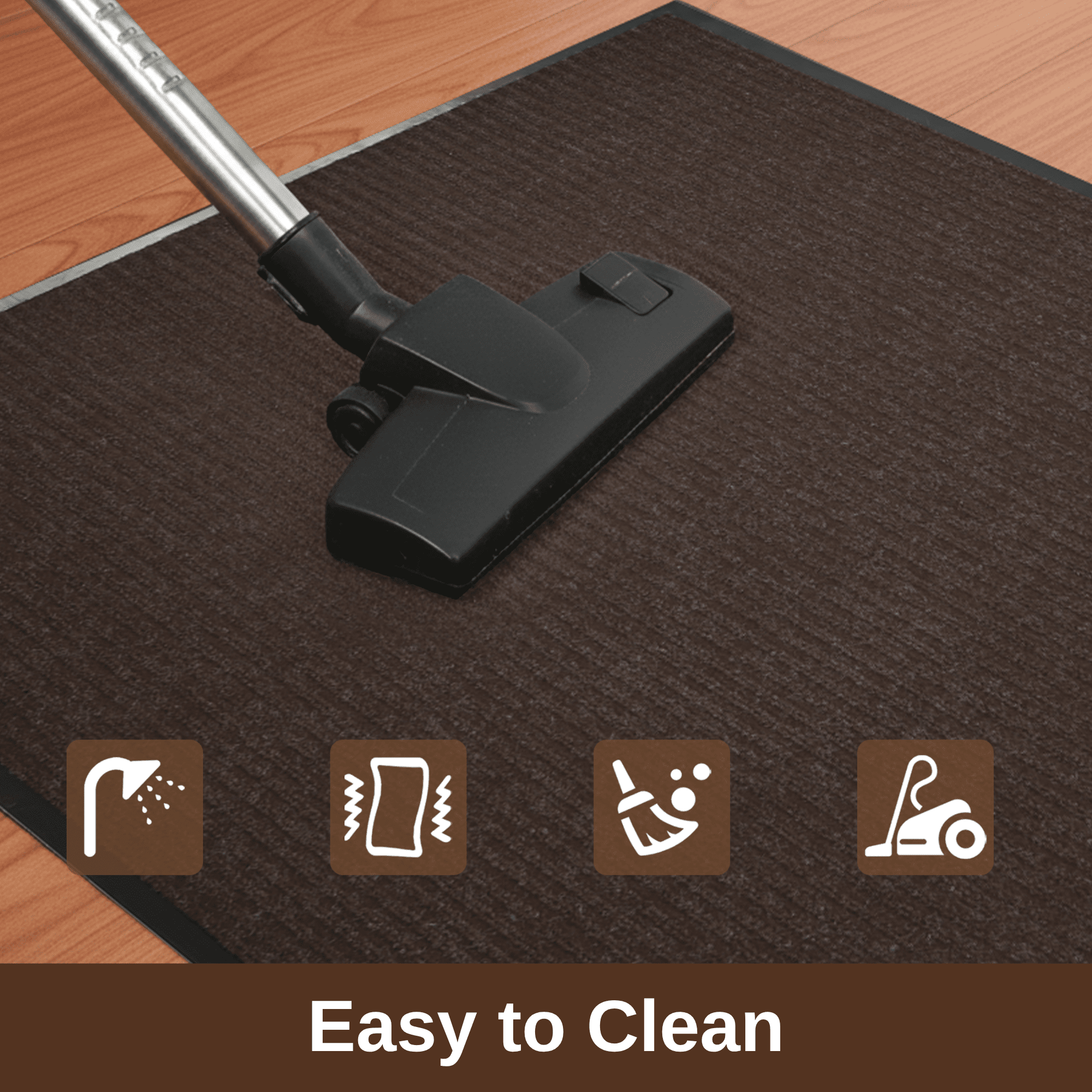 WANLISELL Indoor Outdoor Mat, 3' x 5' Large Entry Rug Non-Slip Low Profile Doormat, Heavy Duty Entrance Mats for Home & Commercial, Brown