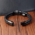 thumbnail image 6 of Charm Braid Rope Bracelet For Men Stainless Steel Magnetic Buckle Genuine Leather Bracelets & Bangles Male Female Jewelry, 6 of 6