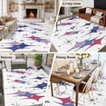 thumbnail image 5 of 5'x7' Area Rugs for Living Room Bedroom, Purple Blue Diamond Washable Rug Carpet Runner Indoor Outdoor, Modern Geometric Middle Century Non Slip Floor Mats Area Rug for Kitchen, Nursery, 5 of 8