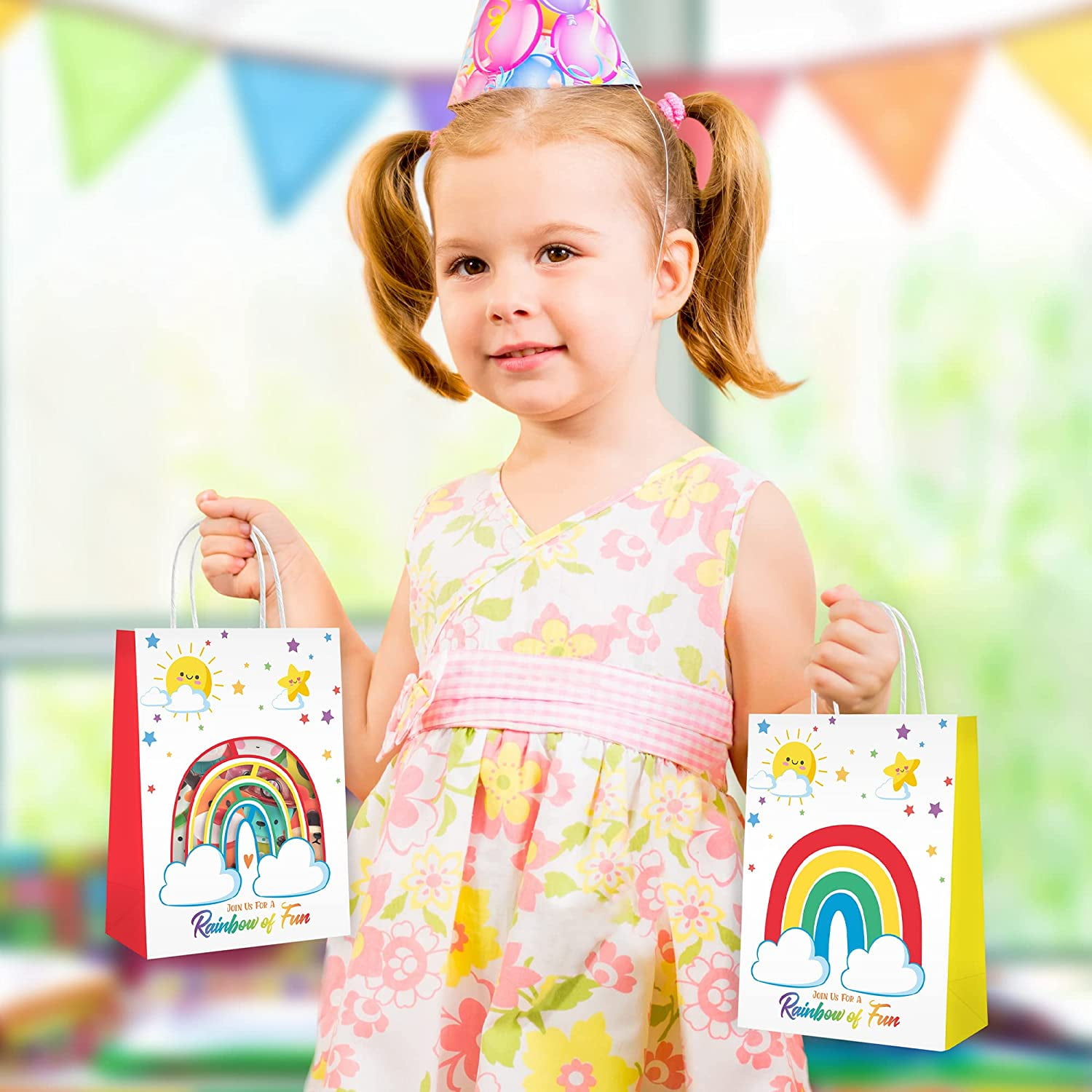 24PCS Rainbow Party decorations Rainbow Party Bags rainbow party favors  Rainbow gift bags Rainbow Birthday Goodie Bags For Kids Baby Shower  birthday
