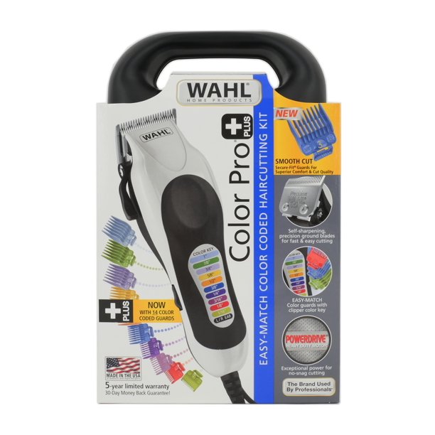 WAHL Color Pro Plus Corded Color Coded Hair Clipper Trimmer Cutting Kit