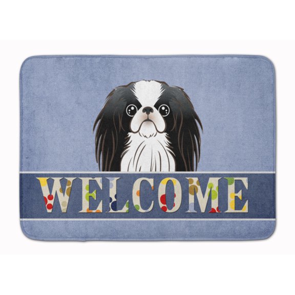 Carolines Treasures BB1416RUG Japanese Chin Welcome Machine Washable Memory Foam Mat Blue 19 X 27" multicolor