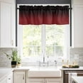 thumbnail image 2 of Ombre, Kitchen Curtains and Valances Set, 3 Piece Kitchen Curtains Set 24 Inch Length, Abstract Gradient Red Black Art Rod Pocket Curtains Tier Farmhouse Window Curtains, 2 of 6