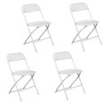 4pcs Injection Molding Classic Garden Plastic Folding Chair White