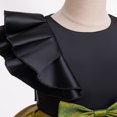 thumbnail image 4 of 6Y Little Girls Dress Little Girls Princess Dress Solid Color Party Dress 7Y Girls Sleeveless Ruffle Pleated Dress Green, 4 of 7
